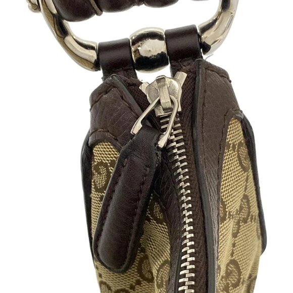 Auth GUCCI Techno Horsebit / GG pattern 240261 Beige Brown Dark Brown Jacquard - Picture 12 of 16